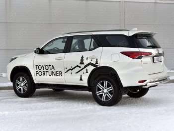 18 699 р. Защита заднего бампера (Ø76 и 42 мм, нержавейка) SLITKOFF  Toyota Fortuner  AN160 (2020-2024) рестайлинг  с доставкой в г. Омск. Увеличить фотографию 3