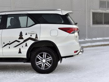 18 699 р. Защита заднего бампера (Ø76 и 42 мм, нержавейка) SLITKOFF  Toyota Fortuner  AN160 (2020-2024) рестайлинг  с доставкой в г. Омск. Увеличить фотографию 4