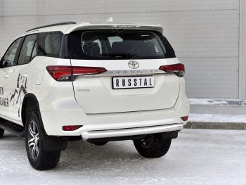 Защита заднего бампера SLITKOFF d76 дуга Toyota (Тойота) Fortuner (Фортунер)  AN160 (2020-2024) AN160 рестайлинг