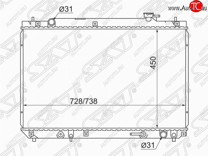 7 699 р. Радиатор двигателя SAT Toyota Harrier XU10 дорестайлинг (1997-2000)  с доставкой в г. Омск
