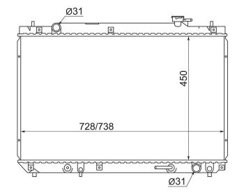 Радиатор двигателя SAT Toyota Harrier XU10 дорестайлинг (1997-2000)