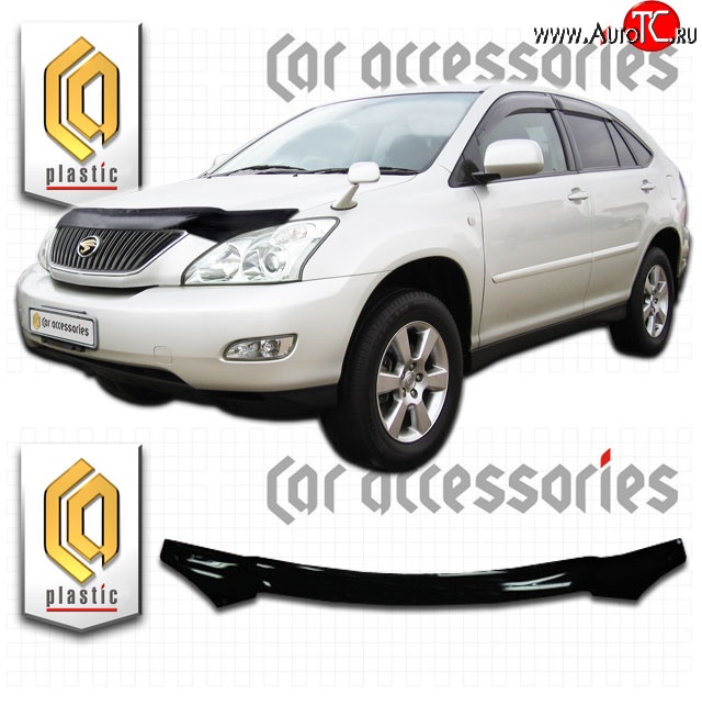 2 159 р. Дефлектор капота CA-Plastic  Toyota Harrier  XU30 (2003-2013) (Classic черный, Без надписи)  с доставкой в г. Омск