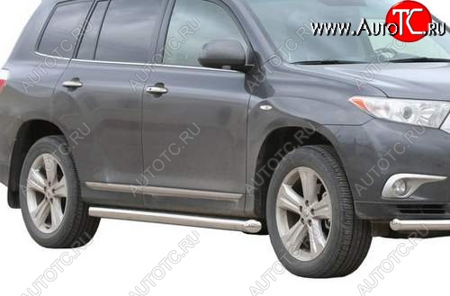 26 999 р. Защита порогов ТехноСфера (Техно Сфера) (нержавейка, 63.5 mm)  Toyota Highlander  XU40 (2010-2013) рестайлинг  с доставкой в г. Омск