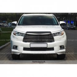 2 199 р. Реснички на фары TopKontur Design Toyota Highlander XU50 дорестайлинг (2013-2017) (Неокрашенные)  с доставкой в г. Омск. Увеличить фотографию 2