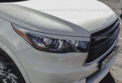 2 199 р. Реснички на фары TopKontur Design  Toyota Highlander  XU50 (2013-2017) дорестайлинг (Неокрашенные)  с доставкой в г. Омск. Увеличить фотографию 1