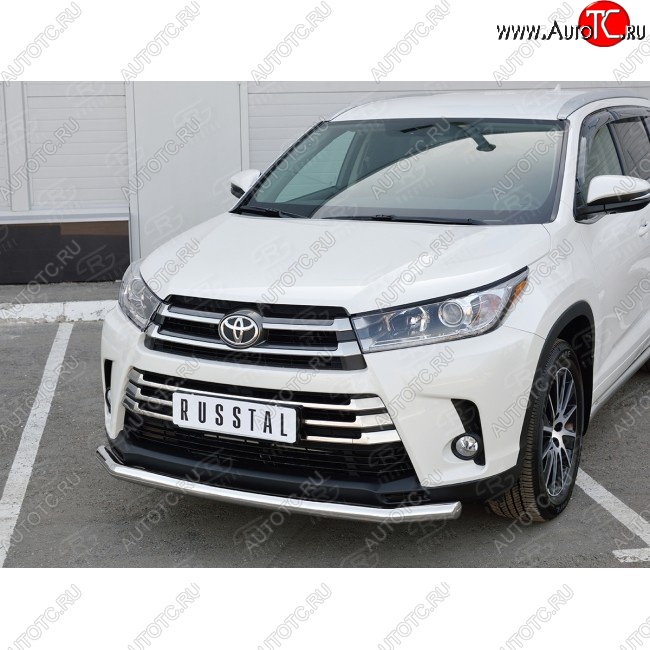 17 999 р. Одинарная защита переднего бампера диаметром 63 мм SLITKOFF Toyota Highlander XU50 дорестайлинг (2013-2017)  с доставкой в г. Омск