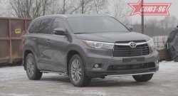 Защита переднего бампера одинарная из овальной трубы Souz-96 (d75х42). Toyota Highlander XU50 дорестайлинг (2013-2017)