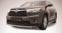 11 299 р. Защита переднего бампера из короткой трубы диаметром 57 мм Slitkoff Toyota Highlander XU50 дорестайлинг (2013-2017) (Цвет: нержавеющая полированная сталь)  с доставкой в г. Омск. Увеличить фотографию 1