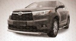 12 549 р. Защита переднего бампера из короткой трубы диаметром 76 мм Slitkoff Toyota Highlander XU50 дорестайлинг (2013-2017) (Цвет: нержавеющая полированная сталь)  с доставкой в г. Омск. Увеличить фотографию 1