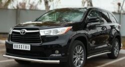 21 799 р. Одинарная защита переднего бампера диаметром 63 мм SLITKOFF  Toyota Highlander  XU50 (2013-2017) дорестайлинг  с доставкой в г. Омск. Увеличить фотографию 2