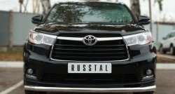 Одинарная защита переднего бампера диаметром 63 мм SLITKOFF Toyota (Тойота) Highlander (Хайлэндер)  XU50 (2013-2017) XU50 дорестайлинг