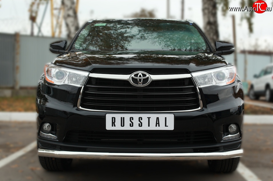 21 799 р. Одинарная защита переднего бампера диаметром 63 мм SLITKOFF  Toyota Highlander  XU50 (2013-2017) дорестайлинг  с доставкой в г. Омск