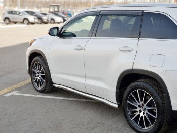 23 399 р. Защита порогов SLITKOFF из круглой трубы диаметром 63 мм SLITKOFF v3  Toyota Highlander  XU50 (2013-2017) дорестайлинг  с доставкой в г. Омск. Увеличить фотографию 3