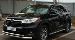 37 999 р. Широкая защита порогов SLITKOFF  Toyota Highlander  XU50 (2013-2017) дорестайлинг  с доставкой в г. Омск. Увеличить фотографию 3