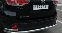 18 299 р. Защита заднего бампера (Ø63 и 42 мм, с углами, нержавейка) SLITKOFF  Toyota Highlander  XU50 (2013-2017) дорестайлинг  с доставкой в г. Омск. Увеличить фотографию 3