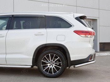 14 249 р. Защита заднего бампера (Ø63 мм уголки, нержавейка) SLITKOFF Toyota Highlander XU50 дорестайлинг (2013-2017)  с доставкой в г. Омск. Увеличить фотографию 2