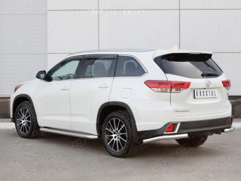 14 249 р. Защита заднего бампера (Ø63 мм уголки, нержавейка) SLITKOFF Toyota Highlander XU50 дорестайлинг (2013-2017)  с доставкой в г. Омск. Увеличить фотографию 4