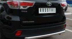 14 299 р. Защита заднего бампера (Ø63 мм, нержавейка) SLITKOFF  Toyota Highlander  XU50 (2013-2017) дорестайлинг  с доставкой в г. Омск. Увеличить фотографию 3