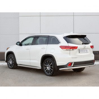 15 949 р. Защита заднего бампера (Ø63 мм, нержавейка) SLITKOFF  Toyota Highlander  XU50 (2016-2020) рестайлинг  с доставкой в г. Омск. Увеличить фотографию 2