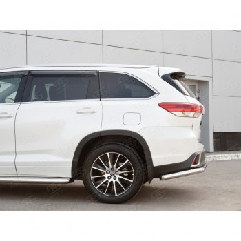 15 949 р. Защита заднего бампера (Ø63 мм, нержавейка) SLITKOFF  Toyota Highlander  XU50 (2016-2020) рестайлинг  с доставкой в г. Омск. Увеличить фотографию 3