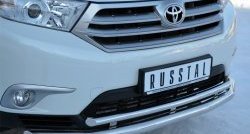 17 349 р. Защита переднего бампера (2 трубыØ63 и 42 мм, нержавейка) SLITKOFF Toyota Highlander XU40 рестайлинг (2010-2013)  с доставкой в г. Омск. Увеличить фотографию 2