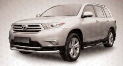 11 349 р. Одинарная защита переднего бампера из трубы диаметром 57 мм Slitkoff  Toyota Highlander  XU40 (2010-2013) рестайлинг (Цвет: нержавеющая полированная сталь)  с доставкой в г. Омск. Увеличить фотографию 1