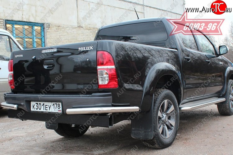 9 539 р. Защита заднего бампера из боковых уголков Souz-96 (d60) Toyota Hilux AN20,AN30  2-ой рестайлинг (2011-2016)  с доставкой в г. Омск