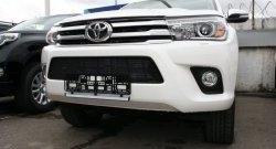 1 499 р. Защитная решётка в воздуховод автомобиля Russtal (черная) Toyota Hilux AN120 дорестайлинг (2016-2020)  с доставкой в г. Омск. Увеличить фотографию 1