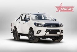 13 589 р. Защита переднего бампера под ПТФ Souz-96 (d42) Toyota Hilux AN120 дорестайлинг (2016-2020)  с доставкой в г. Омск. Увеличить фотографию 2