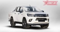 Защита переднего бампера одинарная Souz-96 (d60). Toyota Hilux AN120 дорестайлинг (2016-2020)