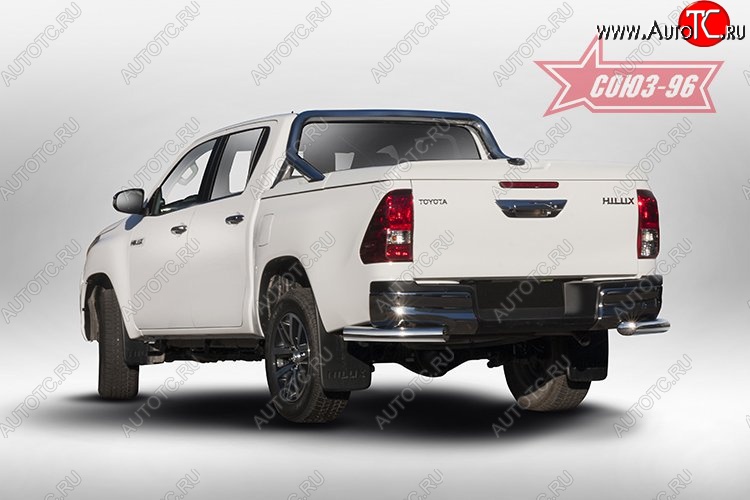 13 769 р. Защита заднего бампера из боковых уголков Souz-96 (d76) Toyota Hilux AN120 дорестайлинг (2016-2020)  с доставкой в г. Омск