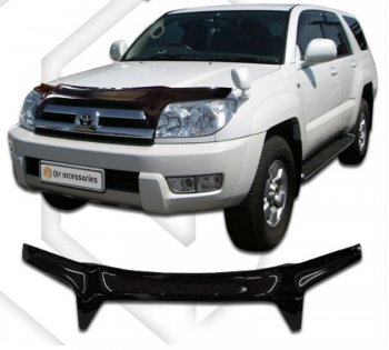 2 479 р. Дефлектор капота (N215) CA-Plastiс Toyota Hilux Surf N210 дорестайлинг (2002-2005) (Classic черный, Без надписи)  с доставкой в г. Омск. Увеличить фотографию 1