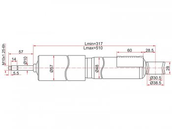 Амортизатор задний SAT (LH=RH)  Hilux Surf  N180, Land Cruiser  90