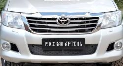 1 749 р. Защитная сетка решетки переднего бампера (рестайлинг) РА  Toyota Hilux  AN20,AN30 (2011-2016)  2-ой рестайлинг  с доставкой в г. Омск. Увеличить фотографию 3