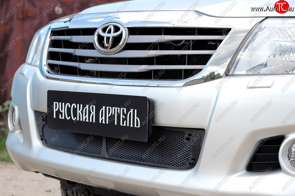 1 749 р. Защитная сетка решетки переднего бампера (рестайлинг) РА  Toyota Hilux  AN20,AN30 (2011-2016)  2-ой рестайлинг  с доставкой в г. Омск