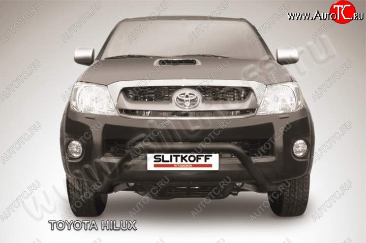 19 599 р. Кенгурятник d57 низкий широкий мини Slitkoff  Toyota Hilux  AN10,AN20 (2008-2011) 1-ый рестайлинг (Цвет: серебристый)  с доставкой в г. Омск