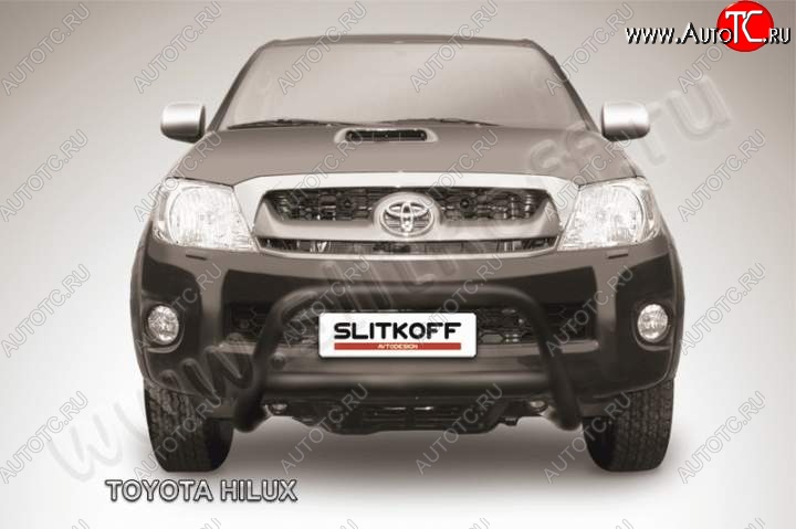 19 999 р. Кенгурятник d57 низкий Slitkoff  Toyota Hilux  AN10,AN20 (2008-2011) 1-ый рестайлинг (Цвет: серебристый)  с доставкой в г. Омск