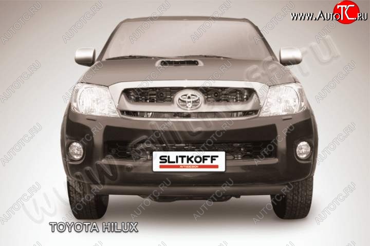 9 099 р. Защита переднего бампера из трубы d57 Slitkoff  Toyota Hilux  AN10,AN20 (2008-2011) 1-ый рестайлинг (Цвет: серебристый)  с доставкой в г. Омск