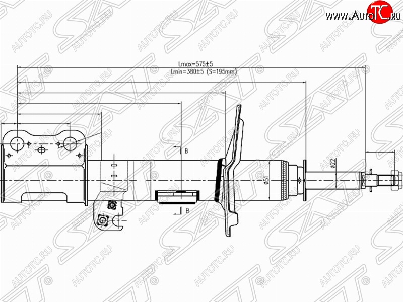 3 379 р. Правый амортизатор передний SAT Toyota Ipsum ACM20 дорестайлинг (2001-2003)  с доставкой в г. Омск