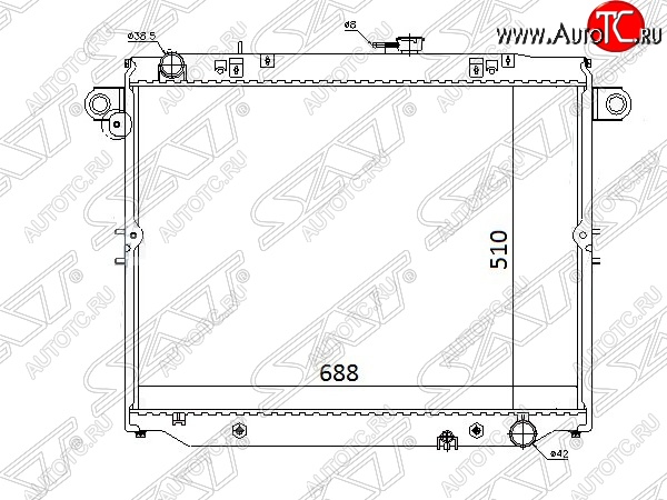 12 649 р. Радиатор двигателя SAT (1HDFTE 4.2 DIESEL)  Toyota Land Cruiser  100 (1998-2007) дорестайлинг, 1-ый рестайлинг, 2-ой рестайлинг  с доставкой в г. Омск