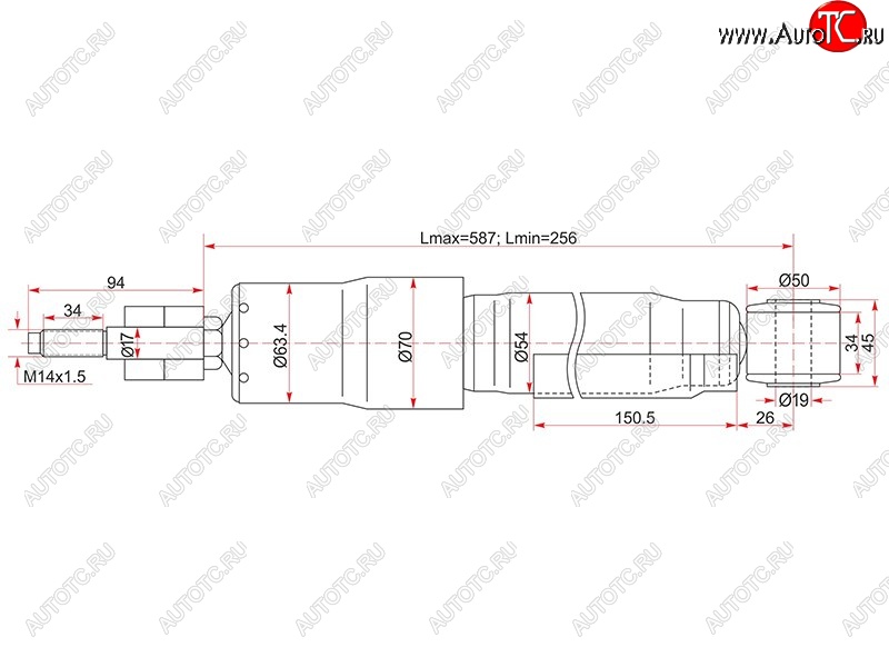 2 199 р. Амортизатор задний LH=RH SAT  Toyota Land Cruiser  100 (1998-2007) дорестайлинг, 1-ый рестайлинг, 2-ой рестайлинг  с доставкой в г. Омск