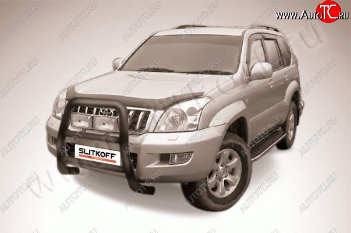 19 999 р. Кенгурятник d76 высокий Toyota Land Cruiser Prado J120 (2002-2009) (Цвет: серебристый)  с доставкой в г. Омск