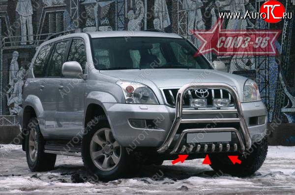 15 434 р. Защита переднего бампера нижняя Souz-96 Toyota Land Cruiser Prado J120 (2002-2009)  с доставкой в г. Омск