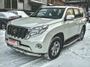 15 799 р. Защита переднего бампера WINBO (Ø76 мм, нержавейка) Toyota Land Cruiser Prado J120 (2002-2009)  с доставкой в г. Омск. Увеличить фотографию 1