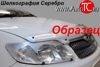 2 299 р. Защита фар (J120-J125) CA-Plastic  Toyota Land Cruiser Prado  J120 (2002-2009) (Шелкография серебро)  с доставкой в г. Омск