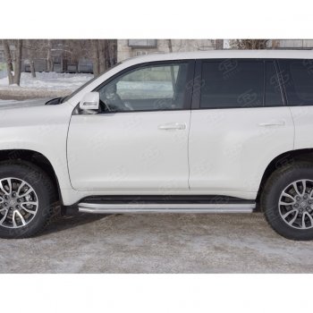 15 999 р. Защита порогов (Ø42 мм, нержавейка) SLITKOFF  Toyota Land Cruiser Prado  J150 (2017-2020) 2-ой рестайлинг  с доставкой в г. Омск. Увеличить фотографию 2