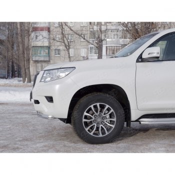 23 499 р. Защита переднего бампера (Ø63 мм, нержавейка) SLITKOFF  Toyota Land Cruiser Prado  J150 (2017-2020) 2-ой рестайлинг  с доставкой в г. Омск. Увеличить фотографию 4