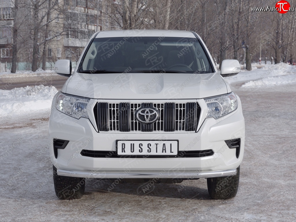 23 499 р. Защита переднего бампера (Ø63 мм, нержавейка) SLITKOFF  Toyota Land Cruiser Prado  J150 (2017-2020) 2-ой рестайлинг  с доставкой в г. Омск