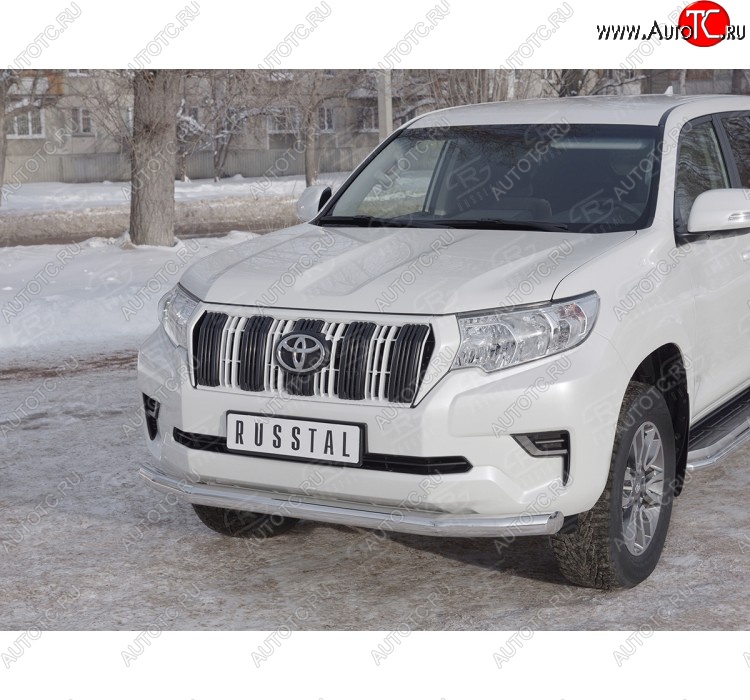 16 849 р. Одинарная защита переднего бампера диаметром 76 мм  Toyota Land Cruiser Prado  J150 (2017-2020) 2-ой рестайлинг  с доставкой в г. Омск