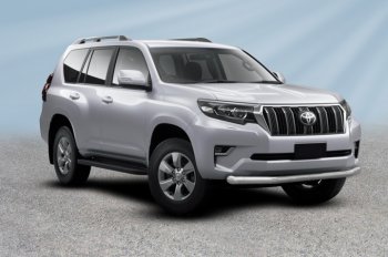 Защита переднего бампера Slitkoff (Ø 76 мм) Toyota (Тойота) Land Cruiser Prado (Лэнд)  J150 (2017-2020) J150 2-ой рестайлинг